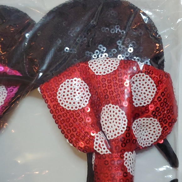 Brand New 2 Mouse Ears Headbands Shiny Sequins Party. - Picture 7 of 11